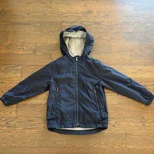 GAP Kids Dark Blue Hooded Lightweight Rain Jacket, Size 5